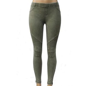 Ankle zip Moto capri/ankle leggings/pants